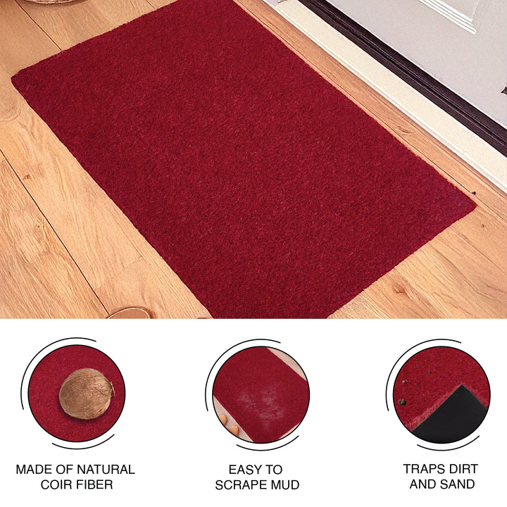 Coir Door Mats for Home Entrance Thick Anti-slip Welcome Doormat with PVC Back | Ideal for Indoor, Outdoor, Patio, Home and Office | Durable and Easy to Clean