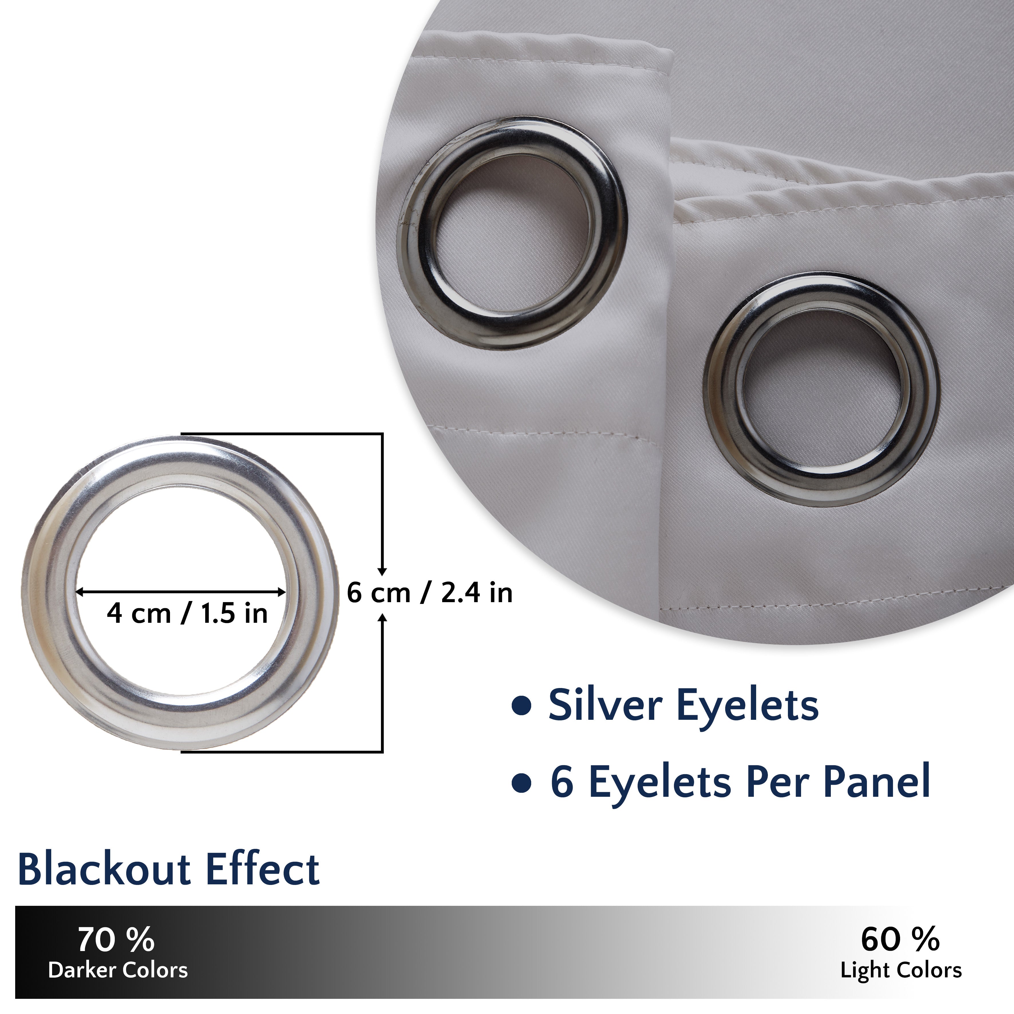 Blackout Grey White Curtain (Pack of 2)