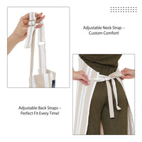 Cotton Franca Beige Stripes Apron (Pack of 1)