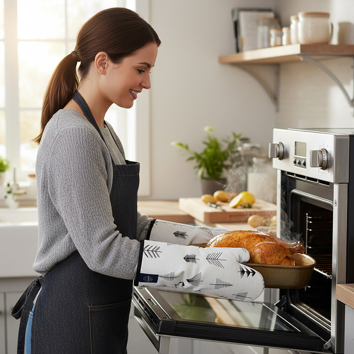 20s Sheeting Black Arrow Oven Gloves (Pack of 2)