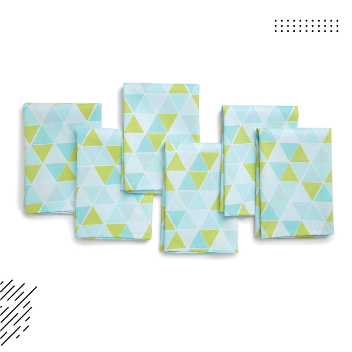Cotton Triangles Aqua Table Napkin