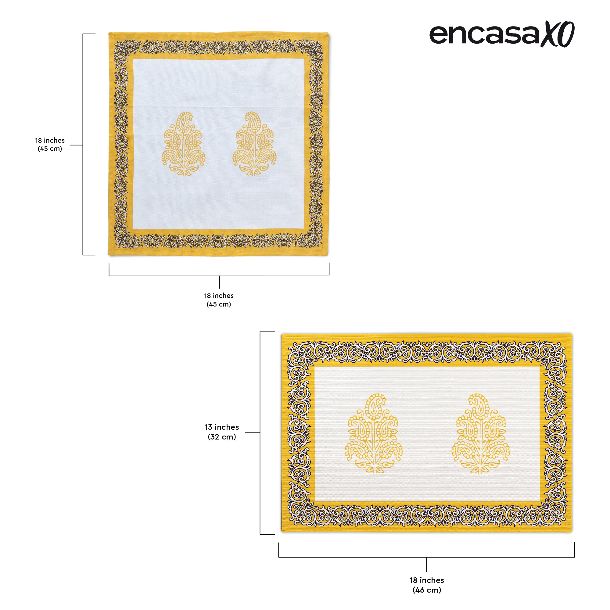 Cotton Canvas Yellow-01 Placemat + Table Napkins