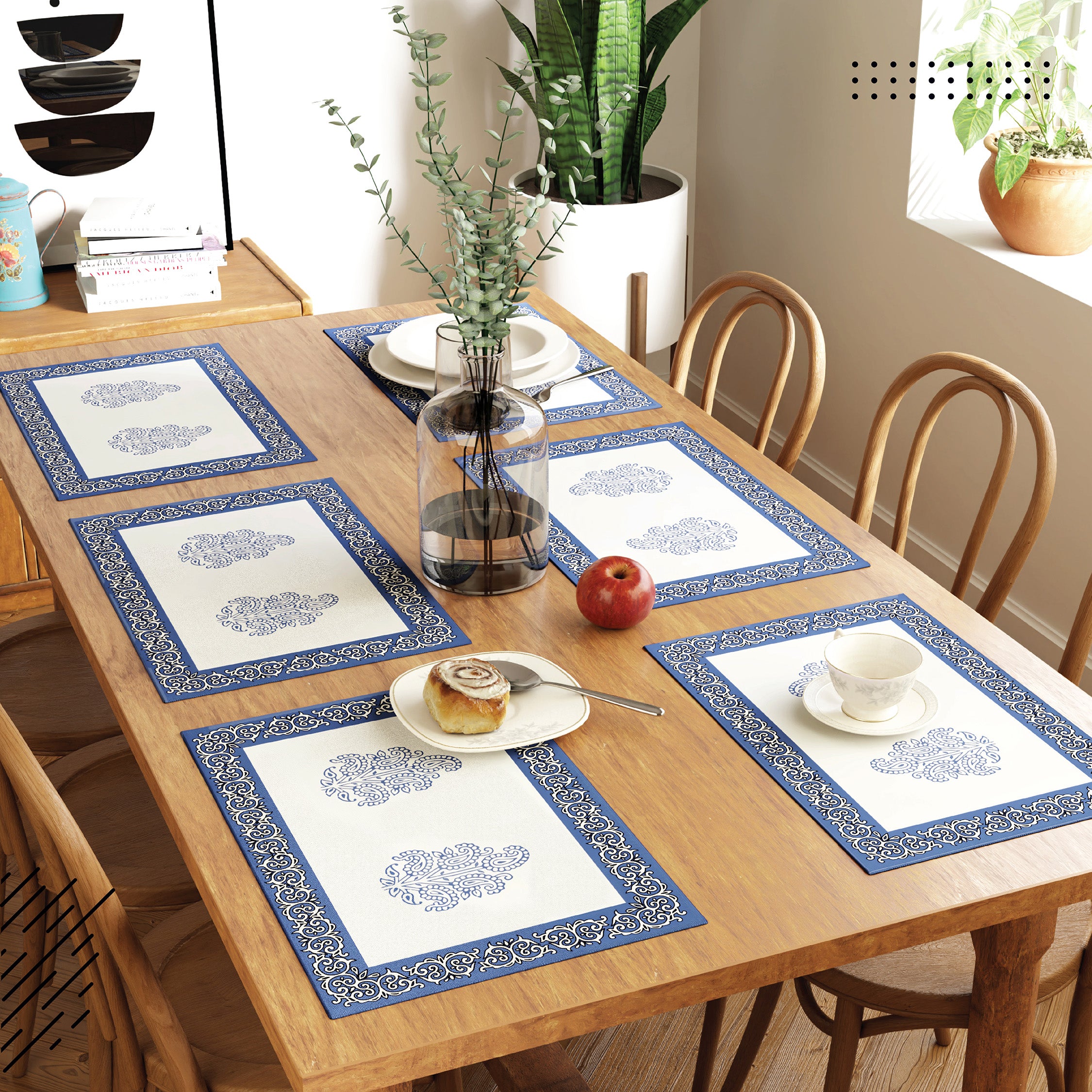 Cotton Indigo-01 Placemat (Pack of 6)