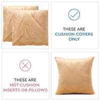Embossed Velvet Gold Cushion Cover (Pack of 2)