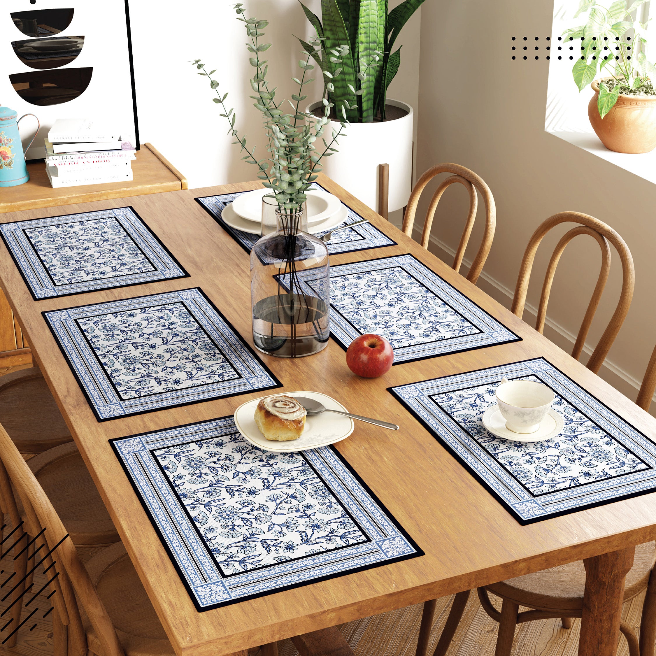 Cotton Indigo-02 Placemat (Pack of 6)