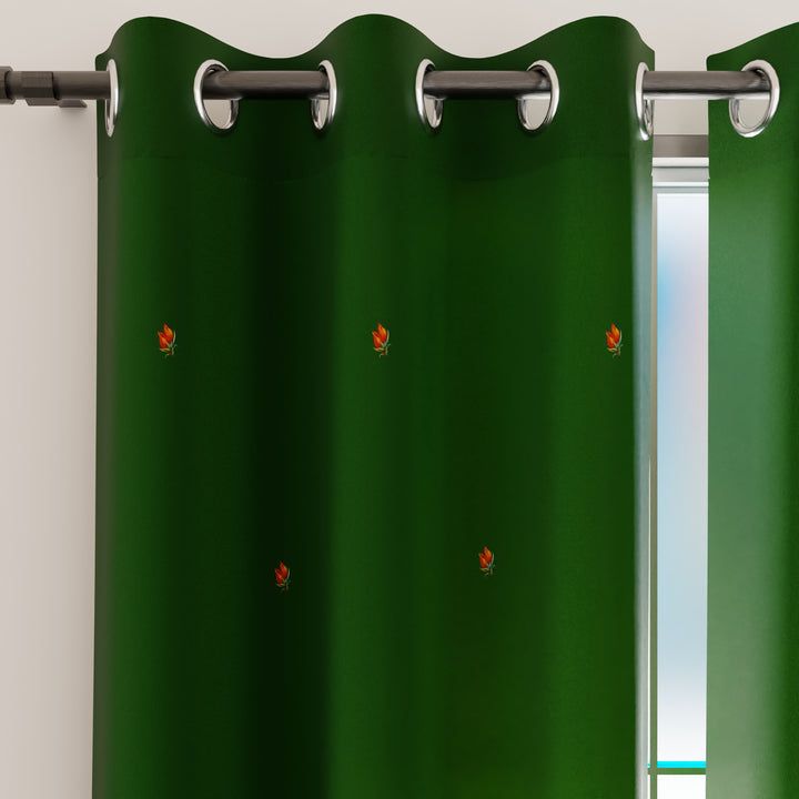 Blackout J2 Green Curtain (Pack of 2)