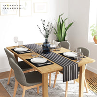Cotton Roma Grey Table Runner+Placemat (Pack of 5)
