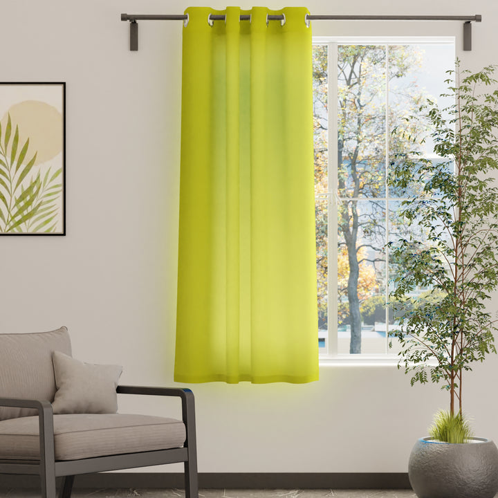 Canvas Lime Green Curtain (Pack of 1)