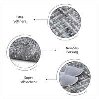 Cotton Grey Bathmat (Pack of 1)