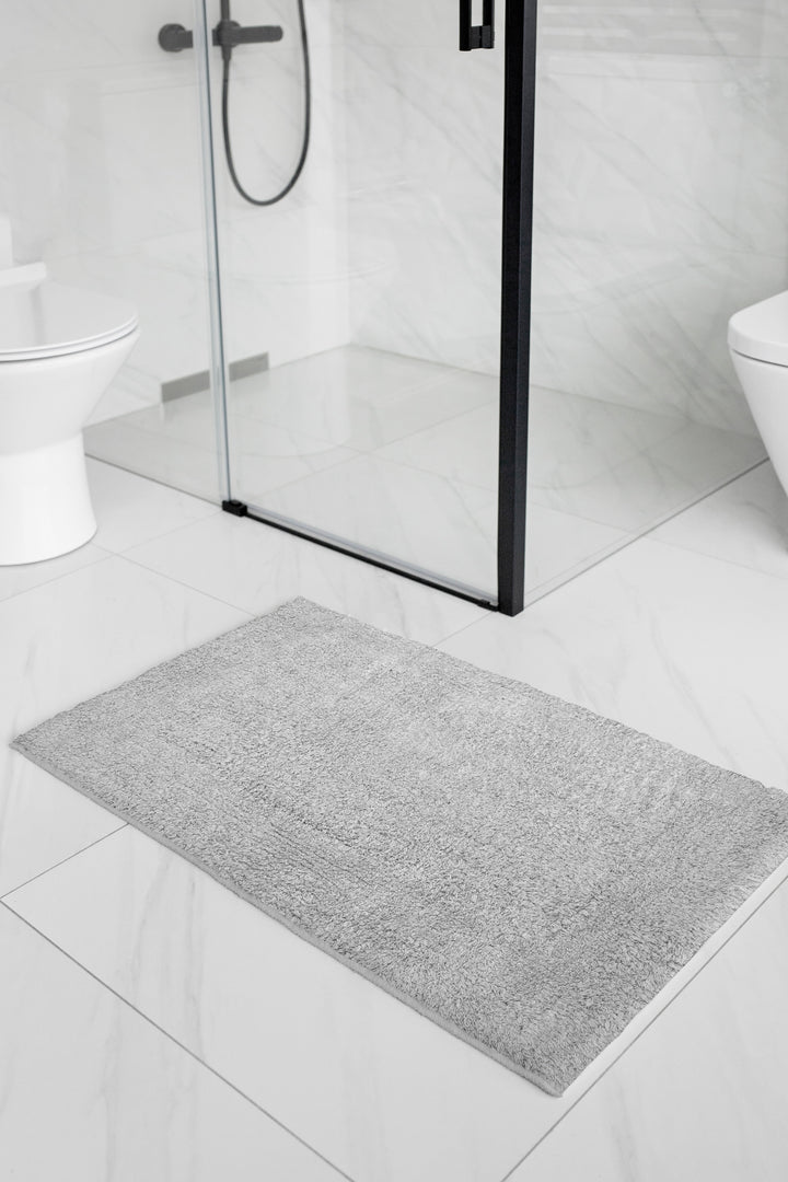 Cotton Grey Bathmat (Pack of 2)