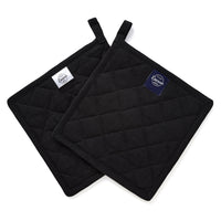 Yarn Dyed Cotton Full Black Potholder (Pack of 4)