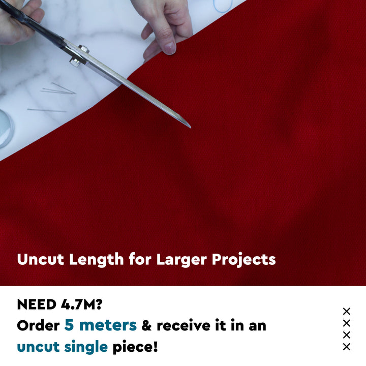 Mercerised Cotton Canvas Fabric, 100x150 cm Wide | Sold by the Metre, Cut to Length | Fabric For Cushions, Sofa Covers, Light Upholstery, Embroidery, Dress Material