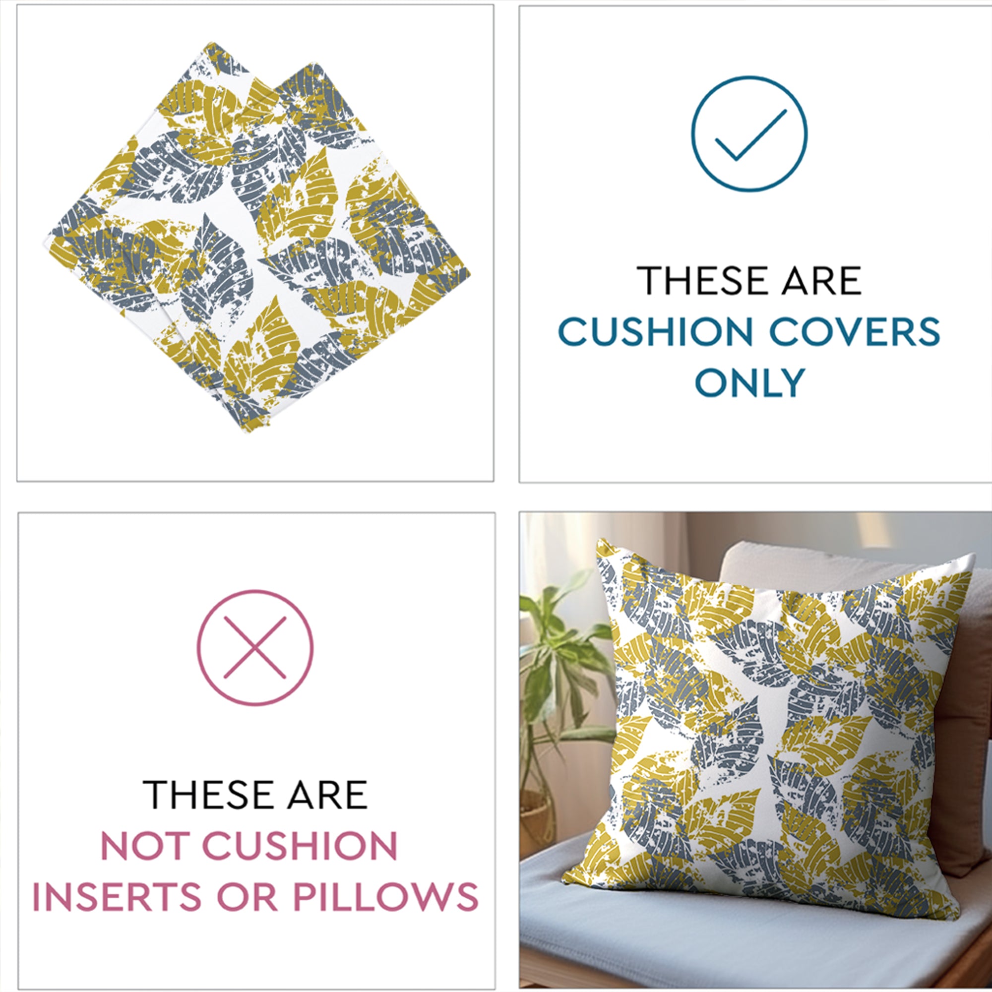 Micro Dry Leaves Cushion Cover