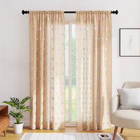 Polyester Dollar Beige Curtain (Pack of 2)
