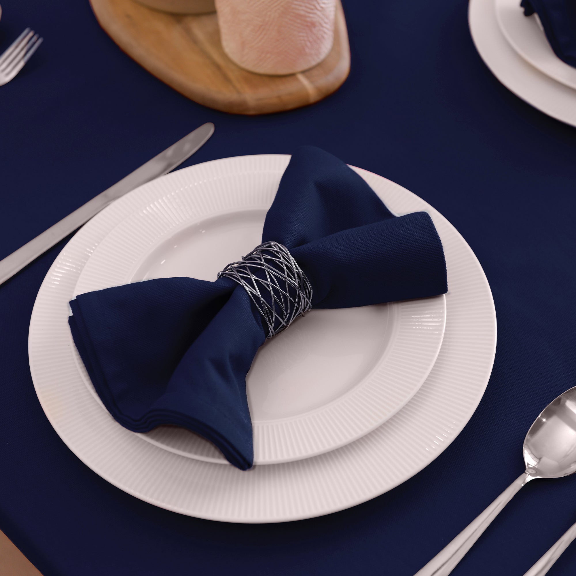 Cotton Scotch Blue Table Napkin (Pack of 4)