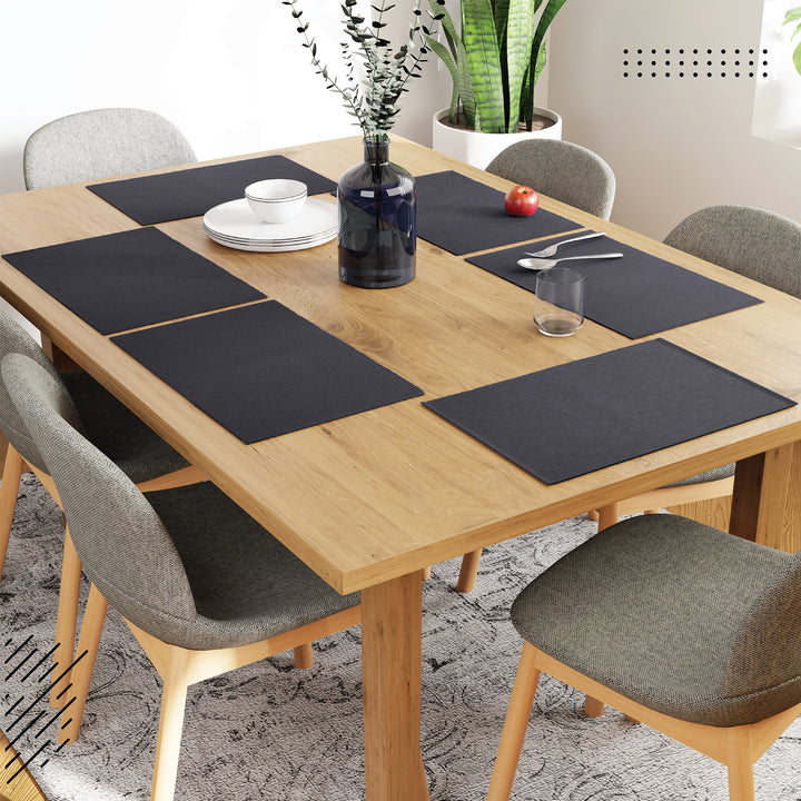 Cotton Solid Grey Placemat (Pack of 6)