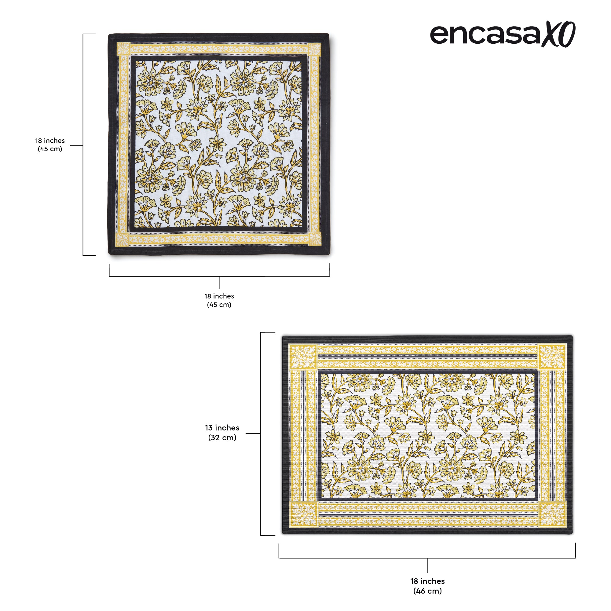Cotton Canvas Yellow-02 Placemat + Table Napkins