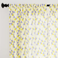 Polyester Triangles Lime Curtain (Pack of 2)