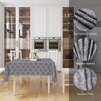 Polyester Grey Trellis Table Cloth (Pack of 1)