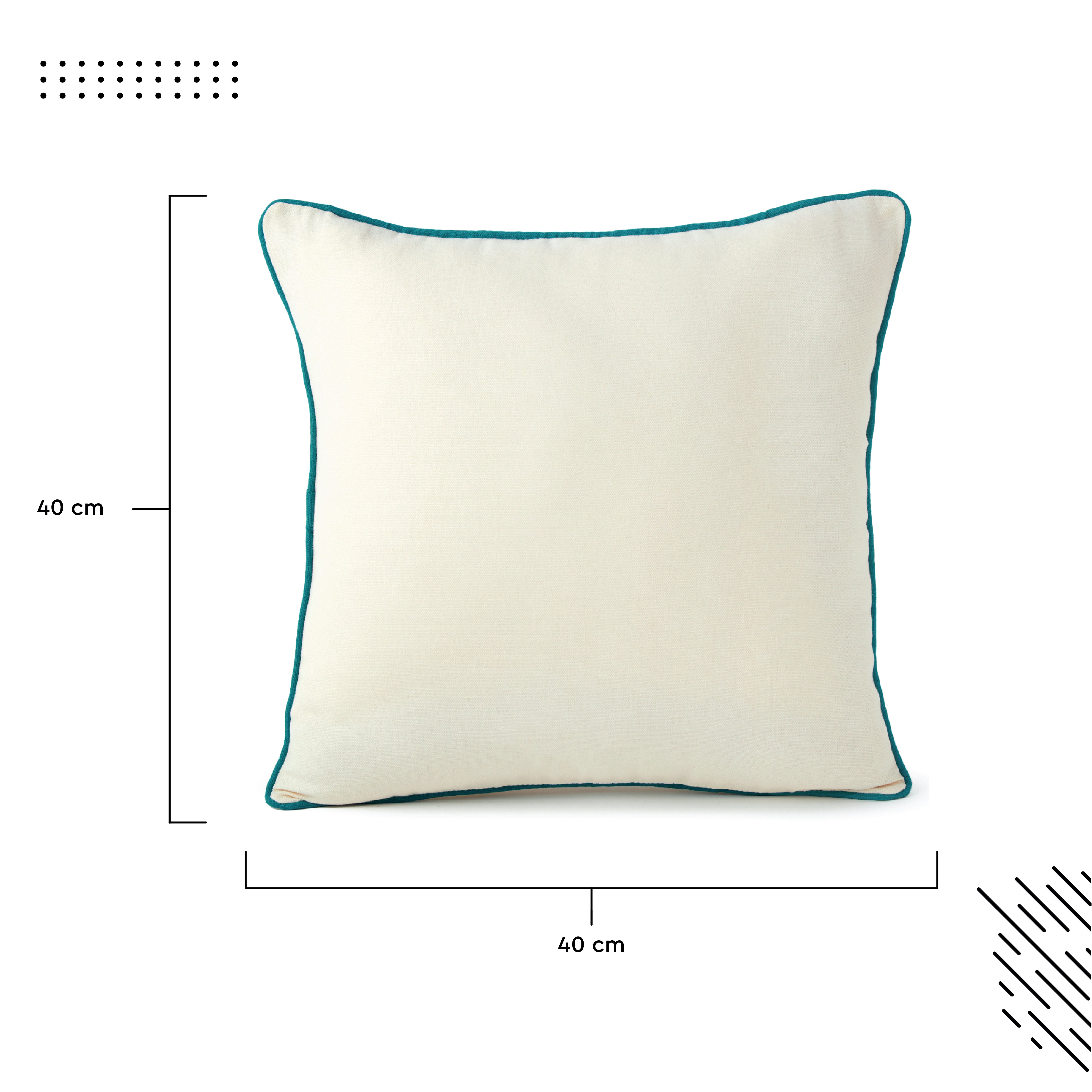 Cotton Azul Blue+Natural Cushion Cover (Pack of 2)