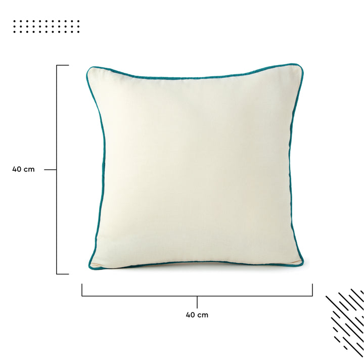 Cotton Azul Blue+Natural Cushion Cover (Pack of 2)