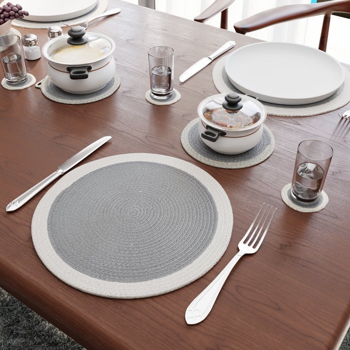 Cotton Grey Dinning Table Combo (Pack of 11)