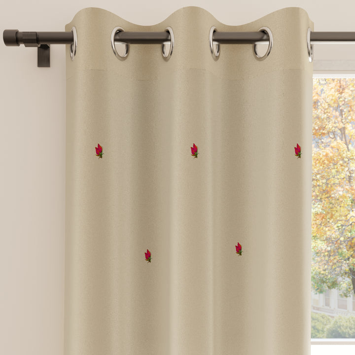 Blackout J2 Beige Curtain (Pack of 1)