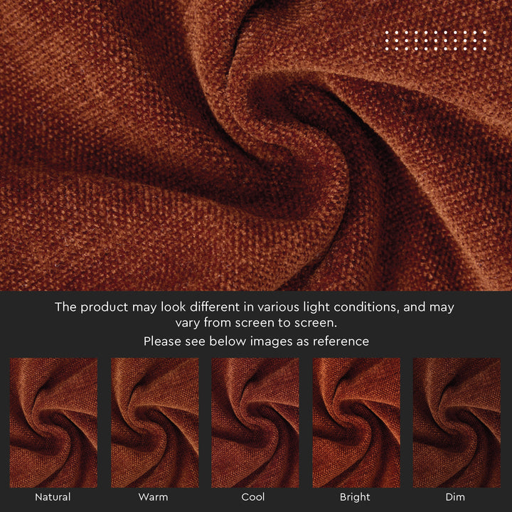 Chenille Solid Rust Orange Cushion Cover (Pack of 1)