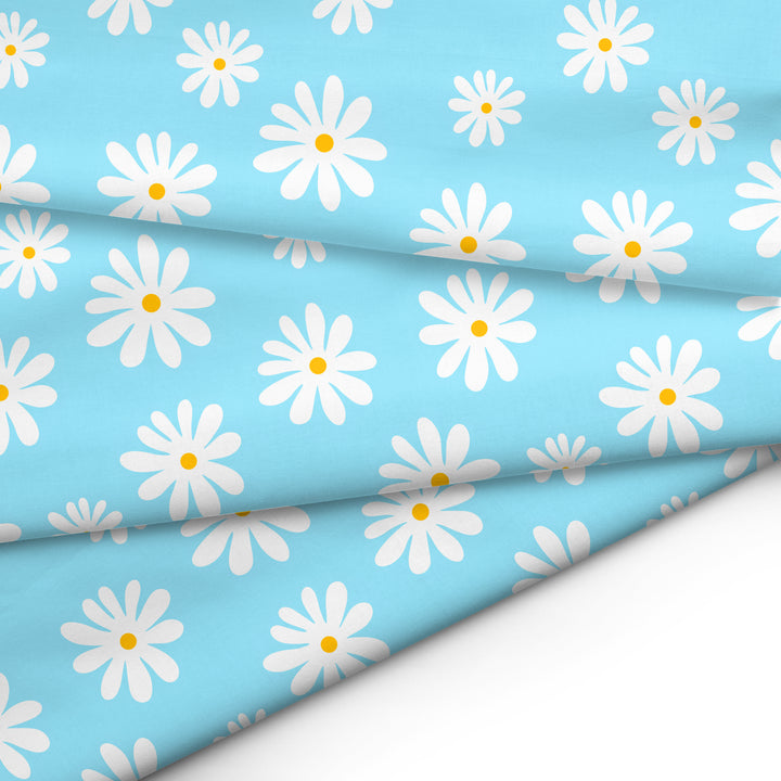 20s Sheeting Blue Daisy Fabric (1 Meter)