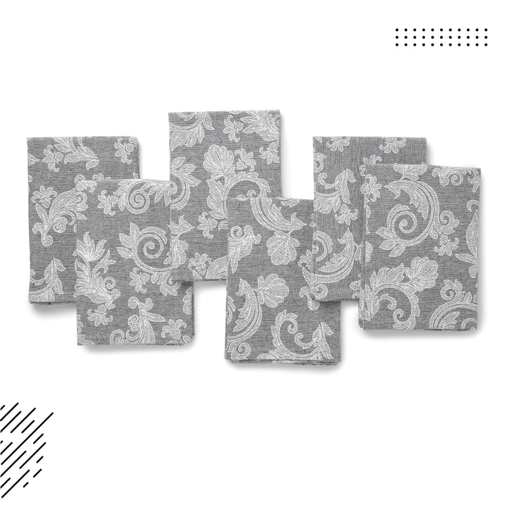 Cotton Grey Table Napkins (Pack of 12)
