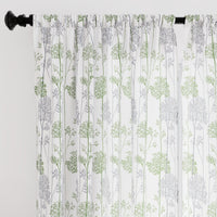 Polyester Branches Green Curtain (Pack of 2)