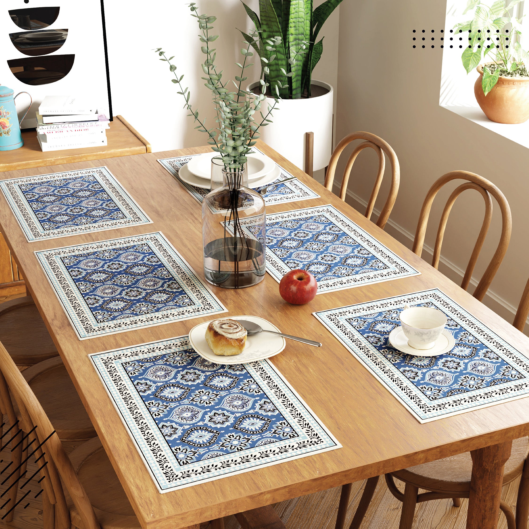 Cotton Indigo-03 Placemat (Pack of 6)