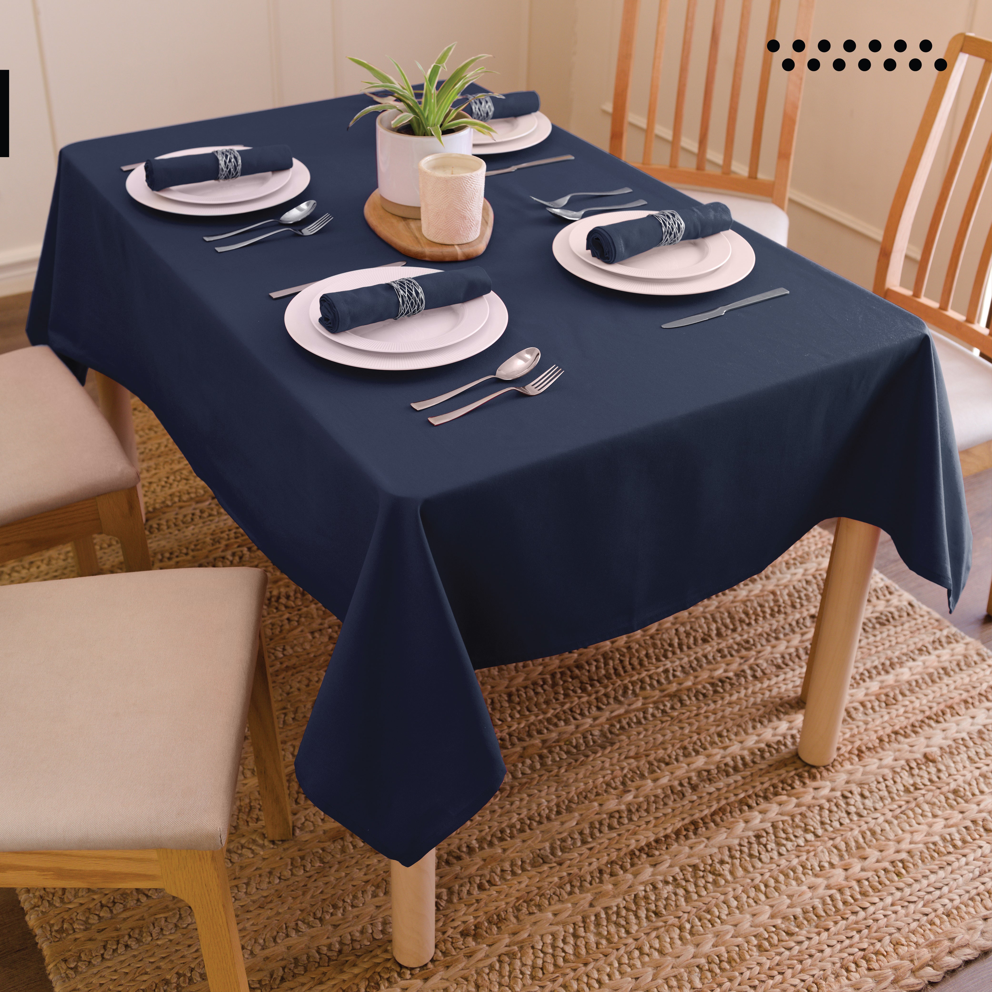 Cotton Scotch Blue Table Cloth (Pack of 1)