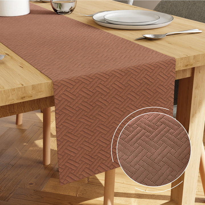 Quilted Velvet Bronze Table Runner