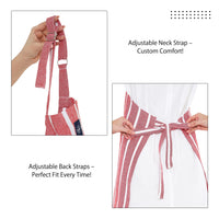 Cotton Roma Red Stripes Apron (Pack of 1)