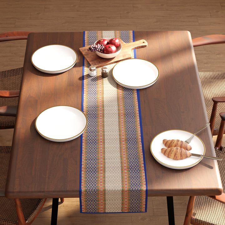 Madur Kathi Blue Table Runner (Pack of 1)