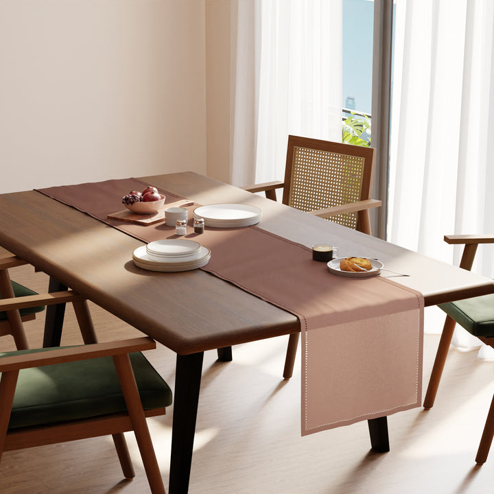 Cotton Tan Table Runner (Pack of 1)