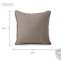 Cotton Maroon+Beige Cushion Cover (Pack of 2)