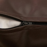 PVC Leather Dark Brown Cushion Cover (Pack of 1)