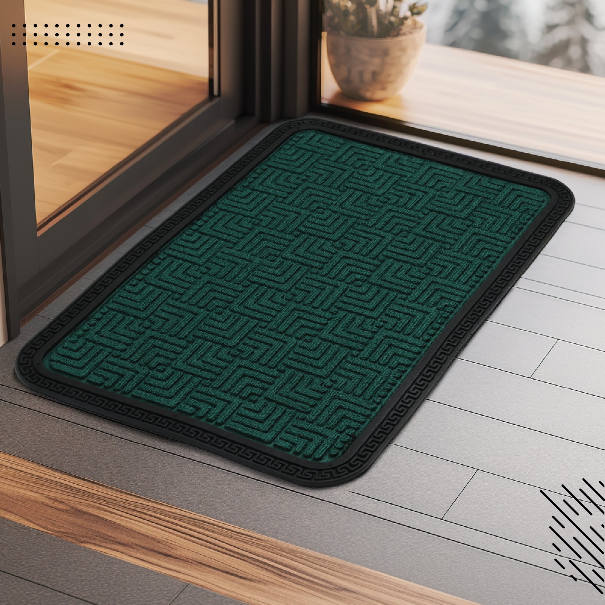 Polypropylene Main Door Entrance Mats Welcome Mat with Rubber Border | Anti Slip Rubber Backing | Ideal for Home, Outdoor, Balcony, Office | Pack of 1
