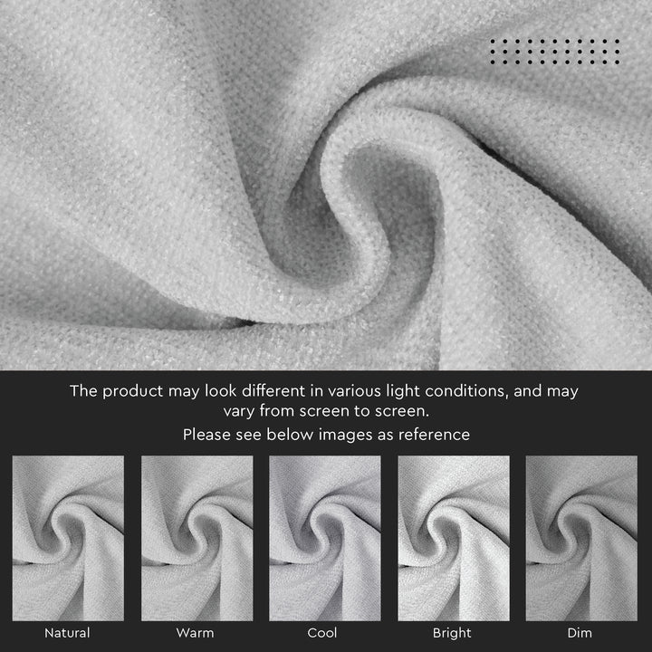 Chenille Solid Solid Light Grey Cushion Cover (Pack of 1)