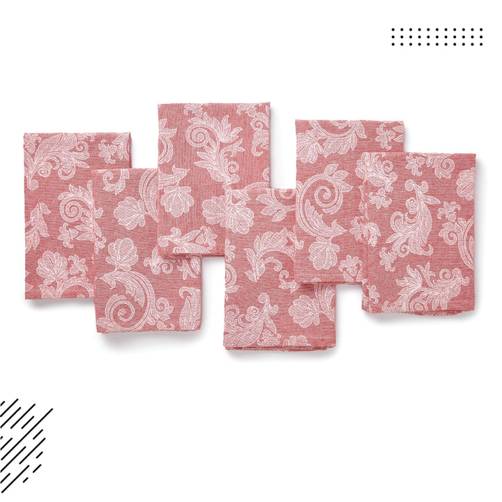 Cotton Red Table Napkins (Pack of 6)