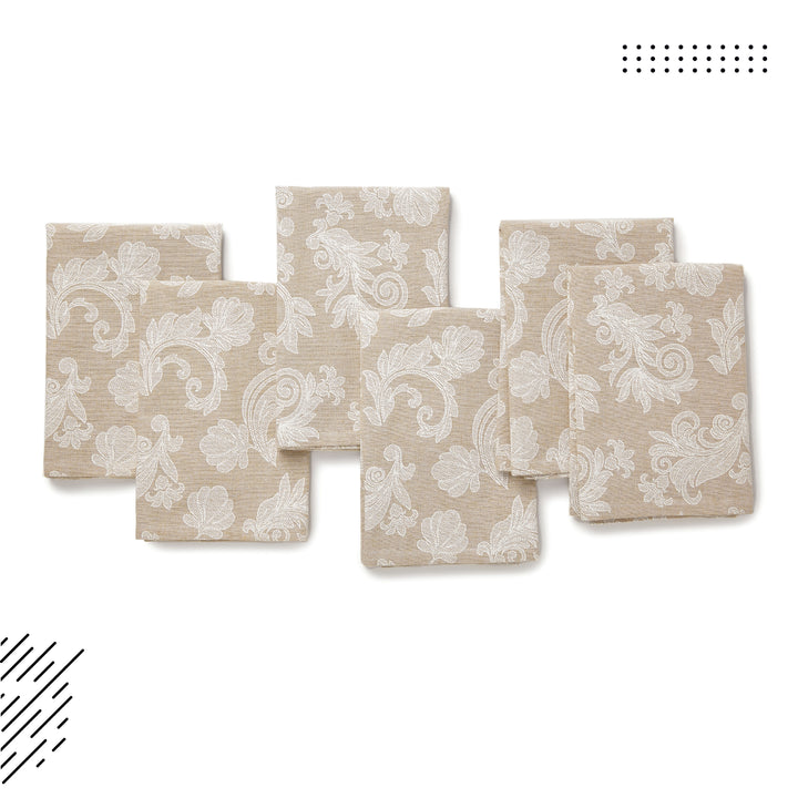 Cotton Beige Table Napkins (Pack of 6)