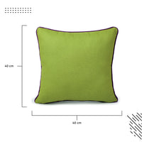 Cotton Lime Green with purple Cushion Cover (Pack of 2)