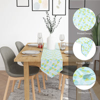 Cotton Twill Triangles Aqua Table Runner (Pack of 1)