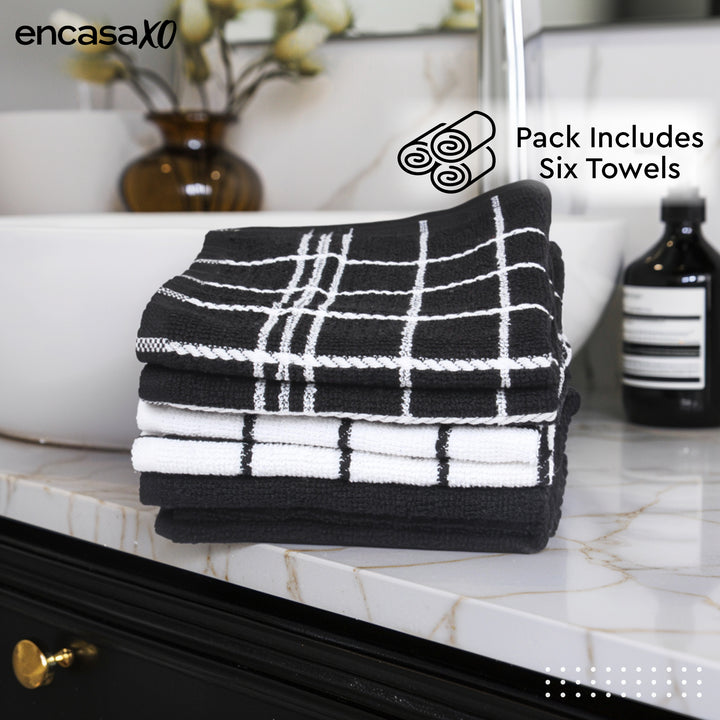 Cotton Black Combo-1 Bath Towel (Pack of 6)