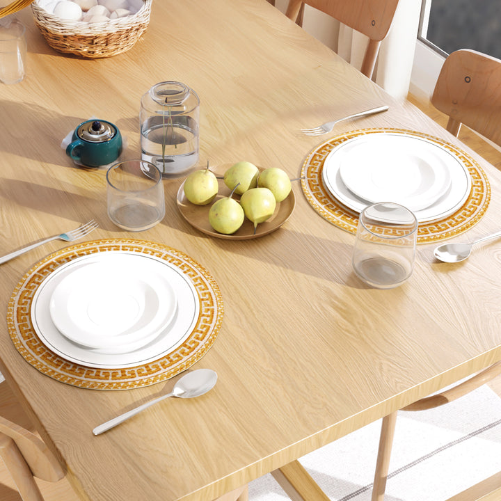 Cotton Mustard Mandala Print Placemat (Pack of 2)