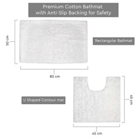 Cotton White Bathmat (Pack of 2)