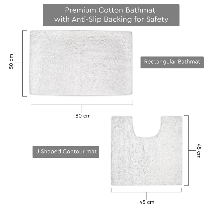 Cotton White Bathmat (Pack of 2)
