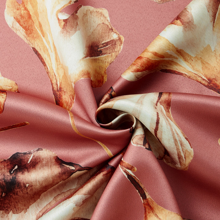 Blackout Polyester Gingko Plum Fabric 1 Meter